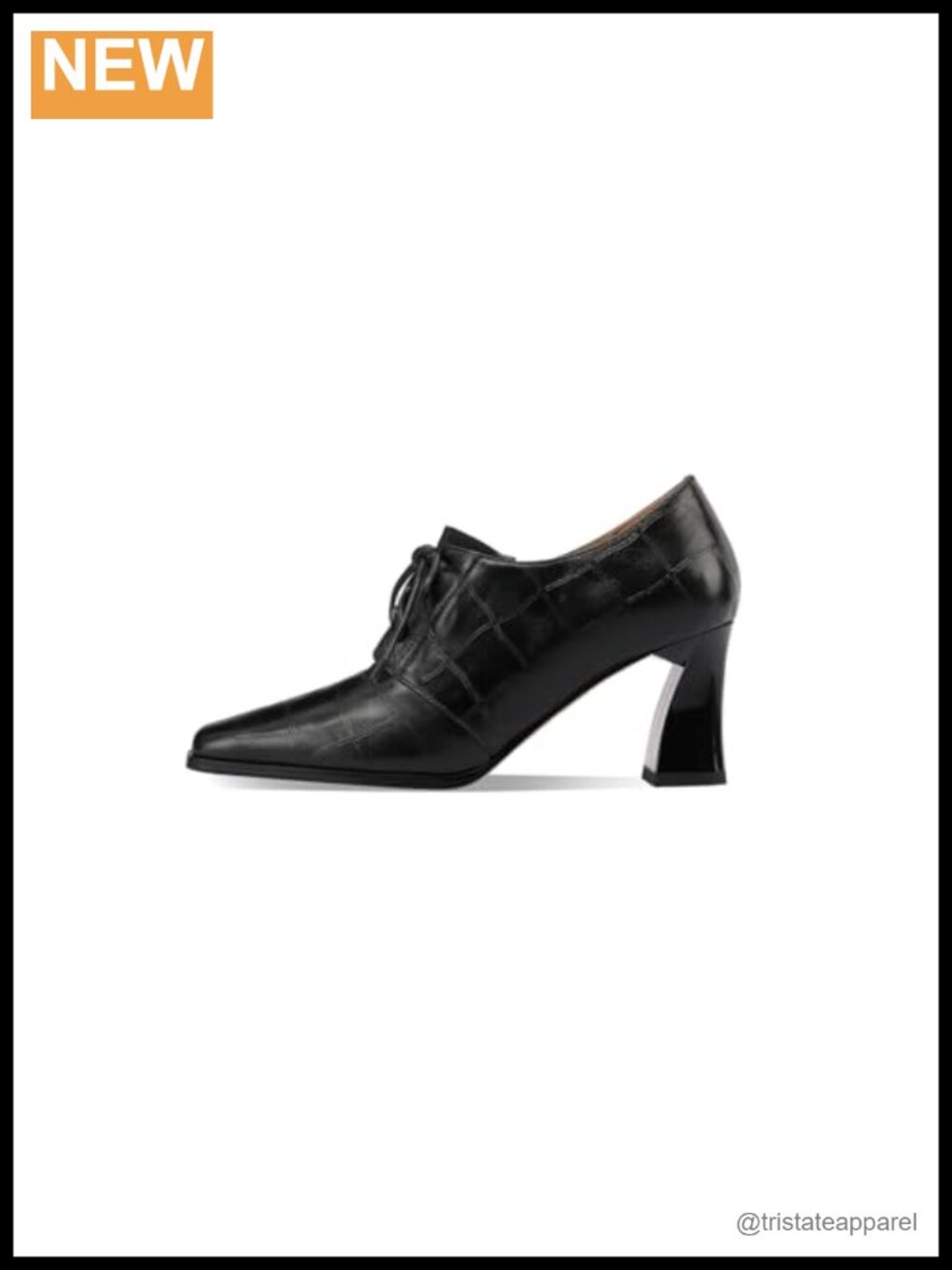 Handmade Genuine Leather Square Toe Zipper Spool Heel Pumps - Picture 2 of 6